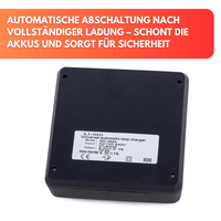 18650 Akku Ladegerät mit 4x 8800 mAH 4.2V Lithium - Ionen Markenakkus (ebay) - Waagemann