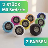 2 STÜCK Elektronisches LCD Hygrometer - und Thermometer mit Ständer (rund) - Waagemann