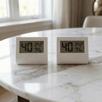 2 STÜCK Elektronisches LCD - Thermometer & Hygrometer mit Ständer - Waagemann