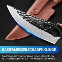 KENSETSU Hochwertiges Japanisches Küchenmesser mit Lederetui