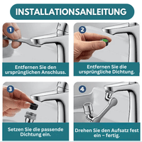 Anti - Spritz 1080° Wasserhahn Düse Siebaufsatz Strahlregler - Waagemann