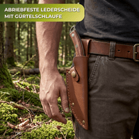 Camping Messer - Outdoor Messer Feststehend - Bushcraft - Messer mit Lederscheide - Full - Tang - Messer - Campingmesser - Survival Campmesser - Waagemann