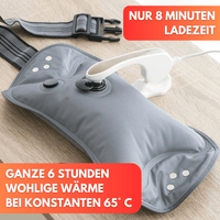 Elektrische Wärmflasche kabellos mit Gürtel - 6 Stunden konstante 65° Grad - Waagemann