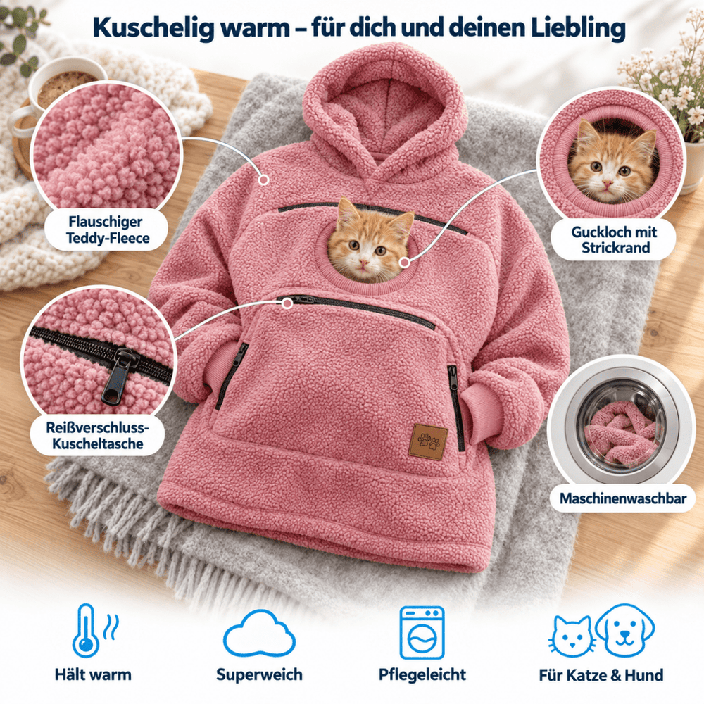 Hoodie mit Kuscheltasche für Katzen & kleine Hunde - Waagemann