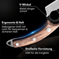 KENSETSU Hochwertiges Küchenmesser Knochenmesser Ausbeinmesser mit Lederschneide Lederetui - Waagemann