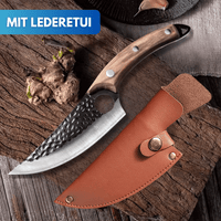 KENSETSU Hochwertiges Küchenmesser Knochenmesser Ausbeinmesser mit Lederschneide Lederetui - Waagemann
