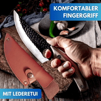 KENSETSU Hochwertiges Küchenmesser Knochenmesser Ausbeinmesser mit Lederschneide Lederetui - Waagemann