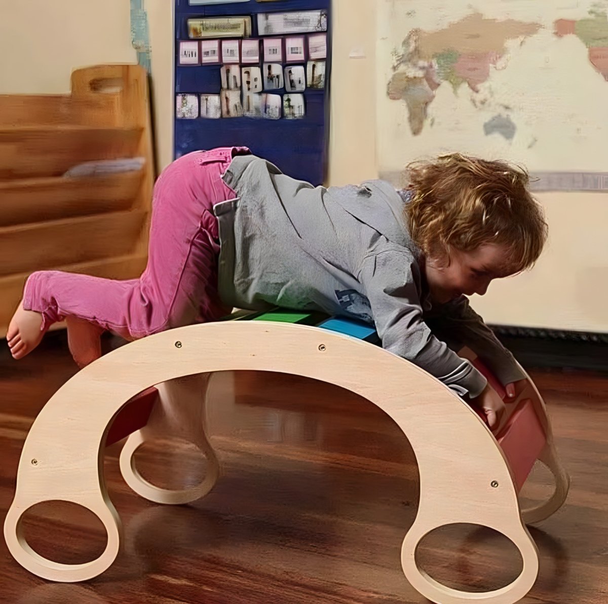 Montessori Kletterbogen aus Holz Indoor Klettergerüst Wippe - Waagemann