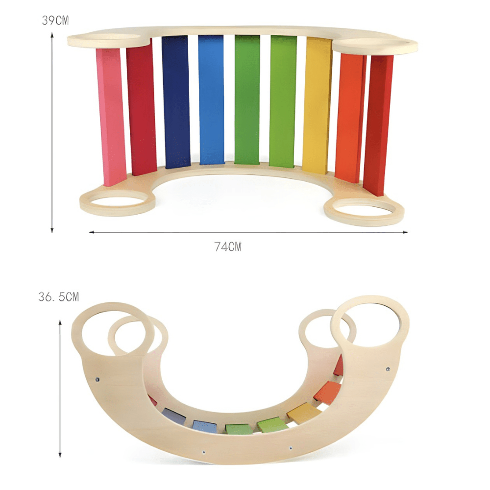 Montessori Kletterbogen aus Holz Indoor Klettergerüst Wippe - Waagemann