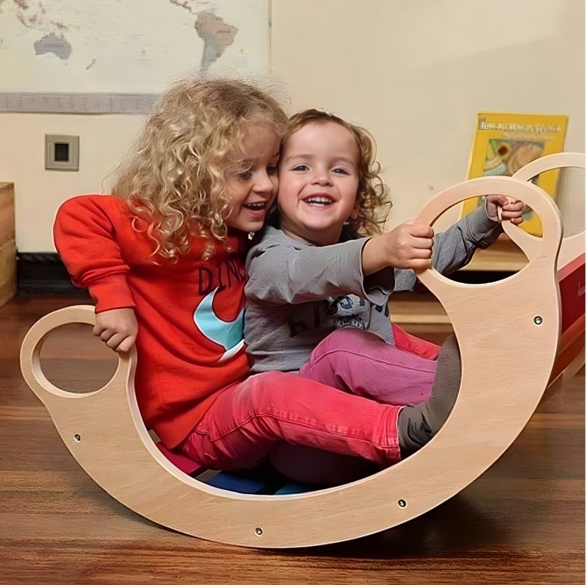 Montessori Kletterbogen aus Holz Indoor Klettergerüst Wippe - Waagemann