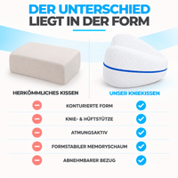 Orthopädisches Memory Kniekissen für Seitenschläfer - Waagemann