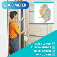 Selbstklebender Zugluftstopper - Türdichtung & Fensterdichtung D - Profil 6m - Waagemann