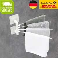 Wandmontierbare Handtuchstange mit Schwenkarmen OHNE BOHREN! - Waagemann