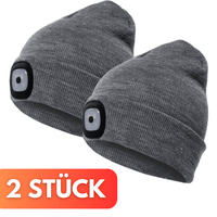 XtremeBeam™ Wiederaufladbarer LED Beanie - 2 STÜCK - Waagemann