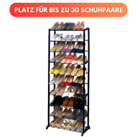 10-stufiges verstellbares Schuhregal für 30 Paar (2 Farben) - Waagemann