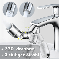 3 Stufen Anti-Spritz 360° Wasserhahndüse - Universal passend - Waagemann