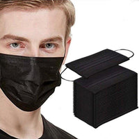 Atmungsaktive Mund- und Nasenschutzmaske 3-lagig - Schwarz - 20er Packung - Waagemann