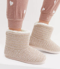 Damen Strick Chenille Hüttenschuhe - Waagemann