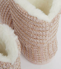 Damen Strick Chenille Hüttenschuhe - Waagemann