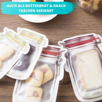Ecozip - Wiederverwendbare Zip Beutel im Einmachglas Design(6er Set) - Waagemann