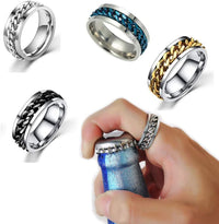 Edelstahl Rotierender Fingerring Flaschenöffner (Unisex) - Waagemann