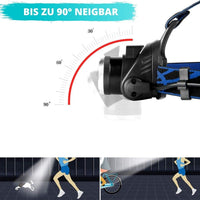 HyperCree - 3 Modi LED Stirnlampe mit USB-Ladegerät - Waagemann