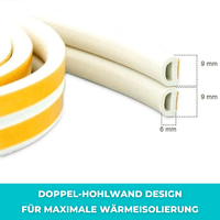 Selbstklebender Zugluftstopper - Türdichtung & Fensterdichtung D-Profil 6m - Waagemann