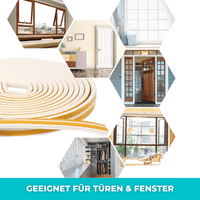 Selbstklebender Zugluftstopper - Türdichtung & Fensterdichtung D-Profil 6m - Waagemann