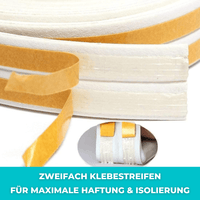 Selbstklebender Zugluftstopper - Türdichtung & Fensterdichtung D-Profil 6m - Waagemann