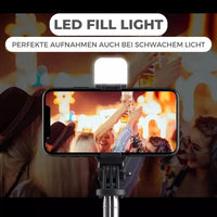Selfie Stick mit LED Fotolicht & Bluetooth Fernbedienung - Waagemann