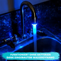 Smarte LED-Wasserhahndüse mit Dynamo – Wechselt Farben nach Temperatur - Waagemann