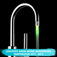 Smarte LED-Wasserhahndüse mit Dynamo – Wechselt Farben nach Temperatur - Waagemann
