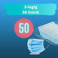 SONDERANGEBOT - Atmungsaktive Mund- und Nasenschutzmaske 3-lagig - 50er Packung - Waagemann