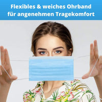 SONDERANGEBOT - Atmungsaktive Mund- und Nasenschutzmaske 3-lagig - 50er Packung - Waagemann