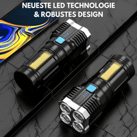 Superstarke 5 Modi USB AKKU Taschenlampe mit Arbeitslicht 2 - Waagemann