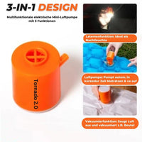 Tornado 2.0 - Revolutionäre 3-in-1 Mini Elektro Luftpumpe - Waagemann
