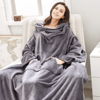 Tragbare Fleece Decke mit Bauchtasche 150 x 200cm - Waagemann