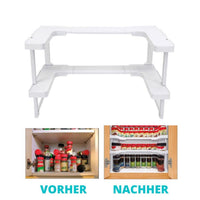 Verstellbares 2-stufiges Küchen- & Apothekenschrank-Regal - Waagemann