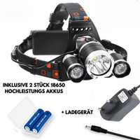 Waagemann 4 Modi LED Stirnlampe mit USB-Akku - Waagemann