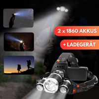Waagemann 4 Modi LED Stirnlampe mit USB-Akku - Waagemann