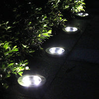 Wasserfeste Edelstahl LED Solar Bodenleuchten mit Lichtsensor (4er Set) - Waagemann