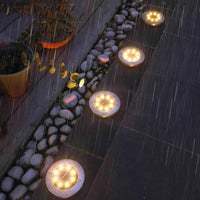 Wasserfeste Edelstahl LED Solar Bodenleuchten mit Lichtsensor (4er Set) - Waagemann