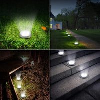 Wasserfeste Edelstahl LED Solar Bodenleuchten mit Lichtsensor (4er Set) - Waagemann