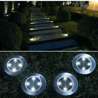 Wasserfeste Edelstahl LED Solar Bodenleuchten mit Lichtsensor (4er Set) - Waagemann