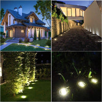 Wasserfeste Edelstahl LED Solar Bodenleuchten mit Lichtsensor (4er Set) - Waagemann