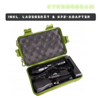 XtremeBeam OLD - Superhelle Taktische Cree-LED Taschenlampe mit Akku + Ladekabel - Waagemann