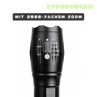 XtremeBeam OLD - Superhelle Taktische Cree-LED Taschenlampe mit Akku + Ladekabel - Waagemann